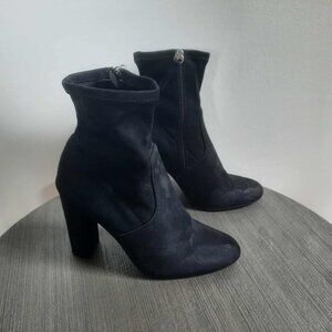 Steve Madden Edit Black Velvet High Heel Mid Calf Boots size 7.5